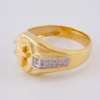 Anillo Cruz Diamantado 5.9 g / T9 Dos Oros Amarillo Blanco 18K
