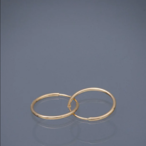 Candongas lisas 0.55gr / Largo 1.2cm / Oro Amarillo 18k