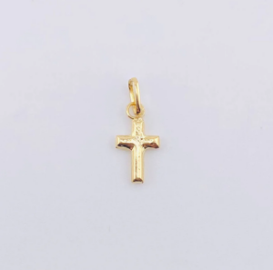 10 Dije Cruz Lisa 0.15 g / 1.4 cm Oro Amarillo 18K