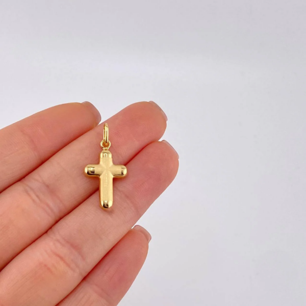 2 Dije Cruz Mate 1.15 g / 2.5 cm Oro Amarillo 18K