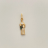 Dije san judas con circones blancos y verdes Oro amarillo 18k 1,05 Gr / 6,3 mm / 2,3 Cm