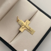 Dije It Cruz plana diamantada Oro amarillo 18k +5 / 1,8 Gr / 34 Cm