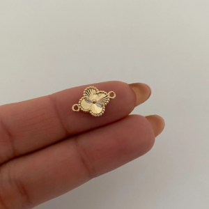 70 Herraje trebol diamantado Oro amarillo 18k 0,85 Gr / 1 Cm