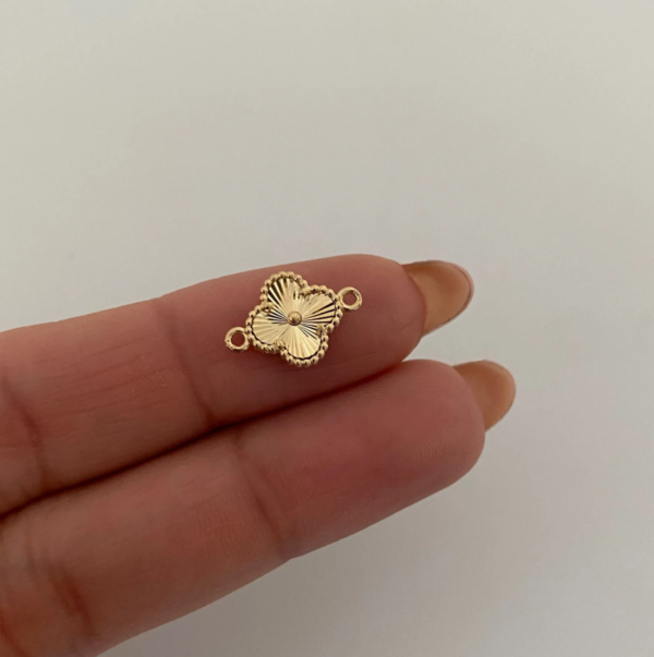 Herraje trebol diamantado Oro amarillo 18k 0,85 Gr / 1 Cm