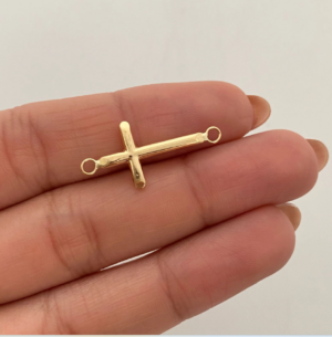 77 Herraje cruz tubular Oro amarillo 18k 0,5 Gr / 1,3 Cm