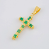 Dije Cruz Tronco Esmeraldas 5,10 Qts 6.7 g / 6.2 cm Oro Amarillo 18K