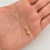 Cadena It set con dije de cruz infladol Oro amarillo 18k 1,25 Gr / 0,2 mm / 50 Cm