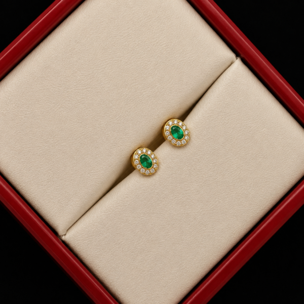 Topos Ovalados casting Verdes Oro amarillo 18k 0,7 Gr / 4,6 mm