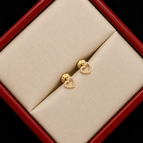 Topos Corazón Silueta Casting Blanco Oro amarillo 18k 0,6 Gr / 5,2 mm