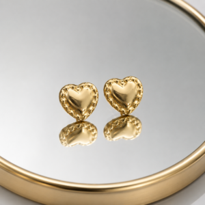 Topos Corazon Borde Diamantado Oro amarillo 18k 0,75 Gr / 8 mm
