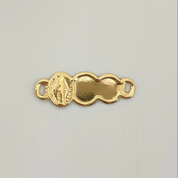 Herraje placa nube con virgen milagrosa Oro amarillo 18k 0,3 Gr / 2,1 Cm