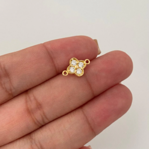 Screenshot_107 Herraje trebol casting blanco Oro amarillo 18k 1,0 Gr / 1,5 Cm