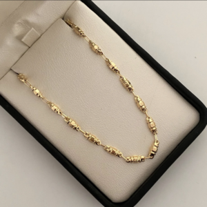 Screenshot_12 Cadena rustica con barriles Oro amarillo 18k 8,20 Gr / 3 mm / 60 Cm Broche 0,60