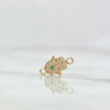 Herraje Mano Hamsa 0.55gr / 1.4cm / Circones Blancos Y Verde Oro Amarillo 18K