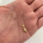Cadena It set con dije de cruz infladol Oro amarillo 18k 1,25 Gr / 0,2 mm / 50 Cm