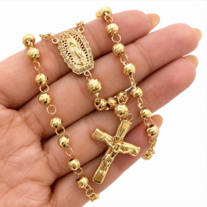 Screenshot_160 Rosario Bola Diamantada virgen guadalupe Casting Oro amarillo 18k +1 / 14,75 Gr / 5 mm / 60 Cm