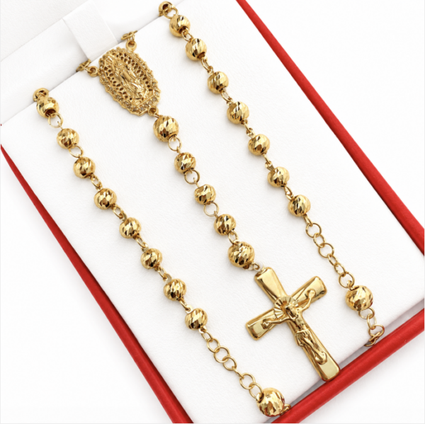 Screenshot_161 Rosario Bola Diamantada virgen guadalupe Casting Oro amarillo 18k +1 / 14,75 Gr / 5 mm / 60 Cm