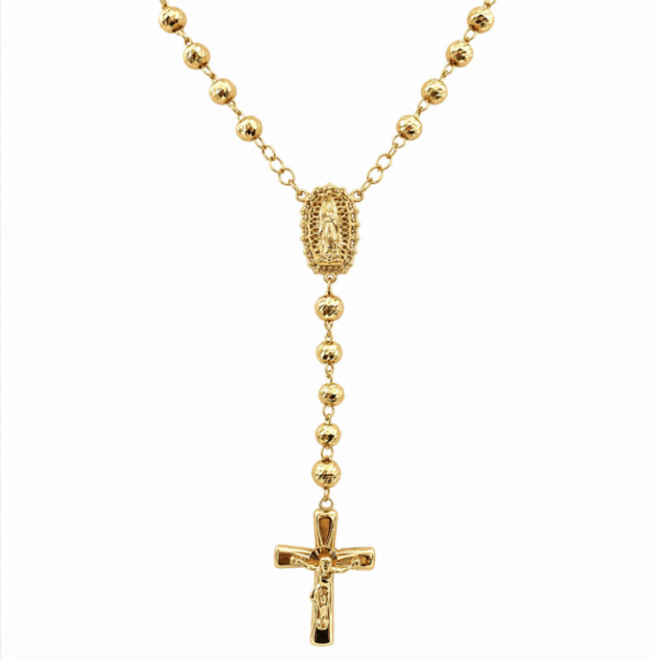 Screenshot_162 Rosario Bola Diamantada virgen guadalupe Casting Oro amarillo 18k +1 / 14,75 Gr / 5 mm / 60 Cm