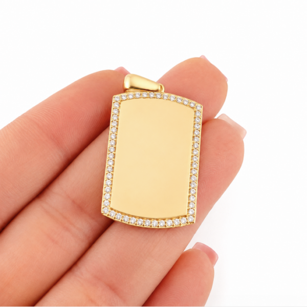 Screenshot_172 Dije Placa Rectangular Ovalada 5 g / 3.7 cm Oro Amarillo 18K