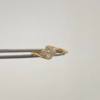 Anillo trebol con circon blanco Oro amarillo 18k / Talla 6 / 1,05 Gr