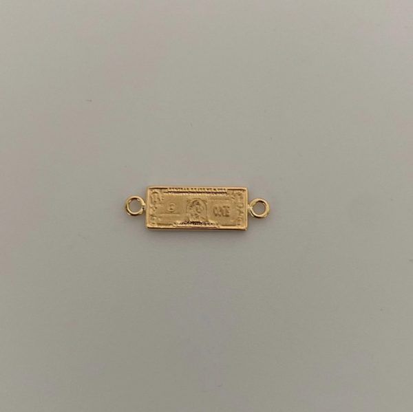 Herraje dolar con mate Oro amarillo 18k 0,85 Gr / 0,8 Cm