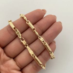 Screenshot_3 Cadena rustica cilindro diamantado Oro amarillo 18k 14,60 Gr / 3,4 mm / 60 Cm Broche 0,60