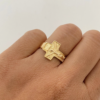 Anillo cruz con cristo Oro amarillo 18k / Talla 6 / 2,8 Gr