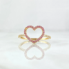 Anillo Corazón Silueta 1.5gr / T6 3/4 / Circones Blancos Lila Oro Amarillo 18K