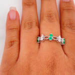 Screenshot_71 Anillo Flores Esmeraldas 39Pts 2.05 g / T7 Plata 925