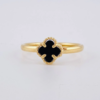 Screenshot_76 Anillo Trebol Onix Negro 1.2 g / T6 3/4 Oro Amarillo 18K