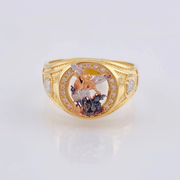 Anillo San Miguel Bastiado 6.2 g / T10 1/4 Tres Oros 18K