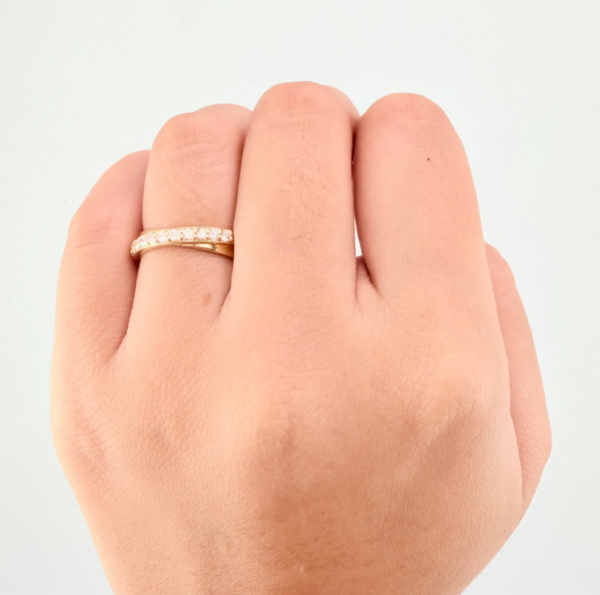Anillo Argolla Curvas Sobre Puestas Diamantes 33pts 4.3gr / T5 1/4 / Oro Amarillo 18K