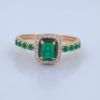 Screenshot_86 Anillo Halo Esmeralda 58 Pts Diamantes 09 Pts 3.5gr / T7 / Dos Oros Amarillo Blanco 18K