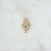 Herraje Mano Hamsa 0.55gr / 1.4cm / Circones Blancos Y Verde Oro Amarillo 18K