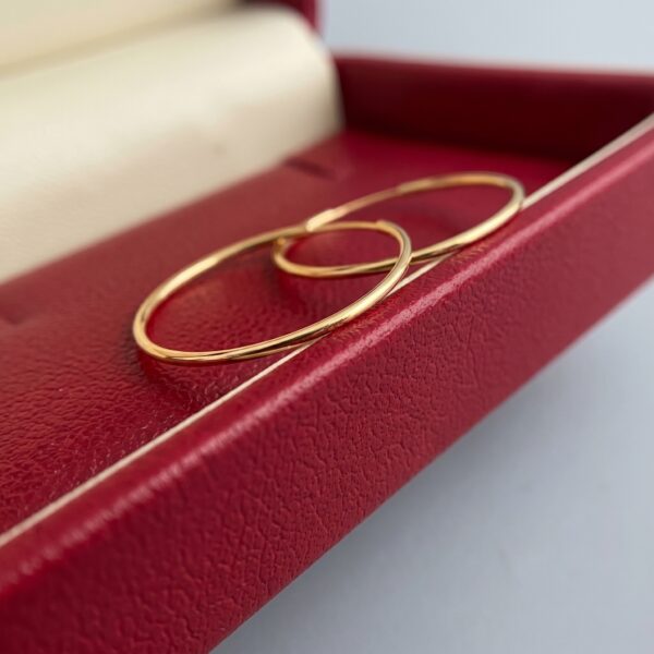 Candonga imperdible lisa Oro amarillo 18k 0,95 Gr / 2,0 Cm