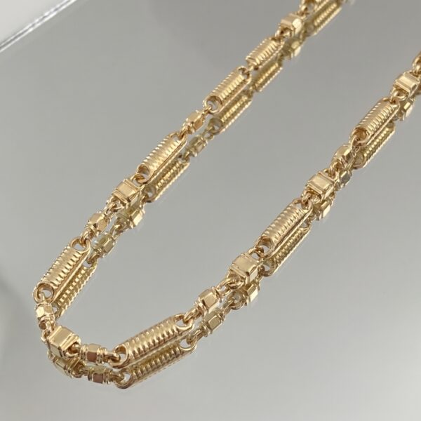 cambiale_el_fondo_por_uno_202606051558 Cadena rustica cilindro diamantado Oro amarillo 18k 14,60 Gr / 3,4 mm / 60 Cm Broche 0,60